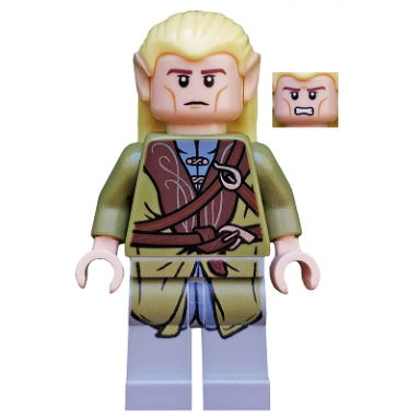 legolas - olive green robe long cheek lines