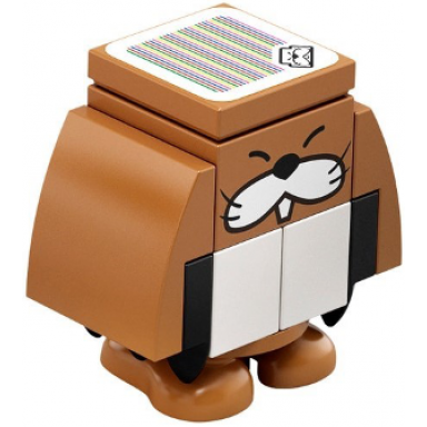 monty mole - face on 2 x 2 brick