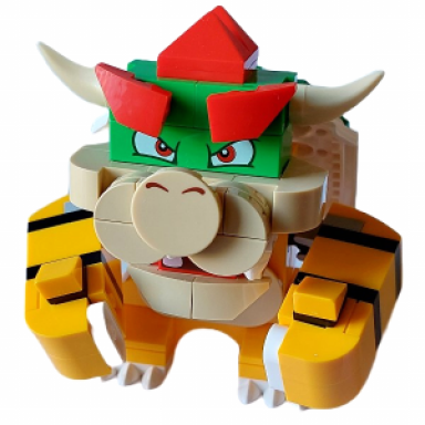 bowser - tan tile round 1 x 2 half on nose