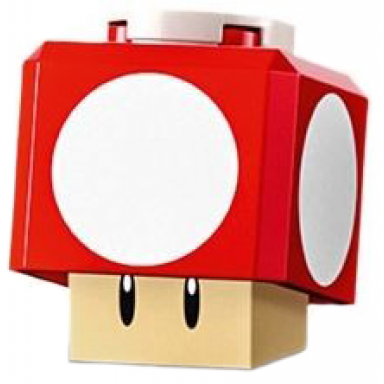 super mushroom - tan hinge brick blue plate round 2 x 2 interior
