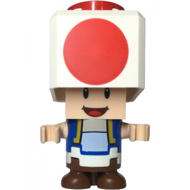 toad - happy open mouth white hinge top plate black hinge brick and 2 x 2 plate