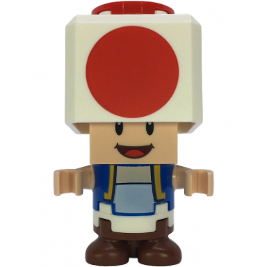 toad - happy open mouth black hinge top plate light bluish gray hinge brick and tan 2 x 2 plate