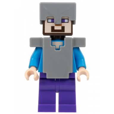 steve - dark purple legs flat silver helmet and armor
