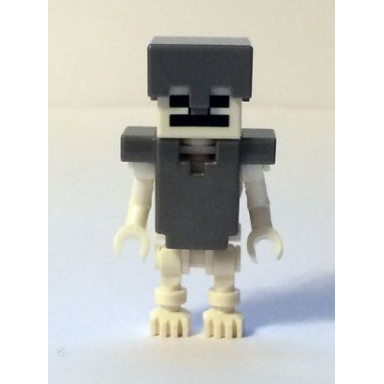 skeleton minecraft - flat silver helmet and armor