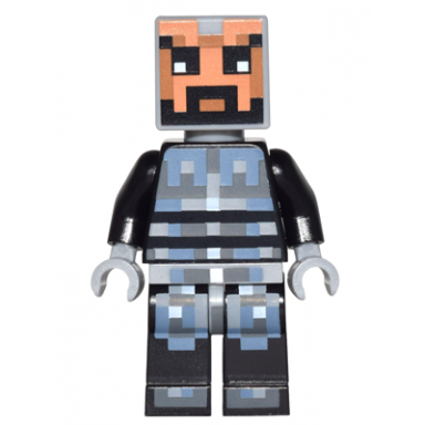 minecraft skin 5 - pixelated male with black and silver armor
