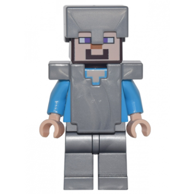 steve - flat silver legs helmet and armor