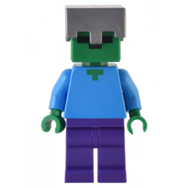 zombie - dark purple legs flat silver helmet