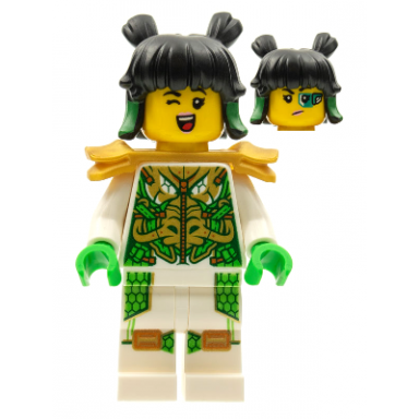 mei - dragon armor suit pearl gold shoulder pads hair