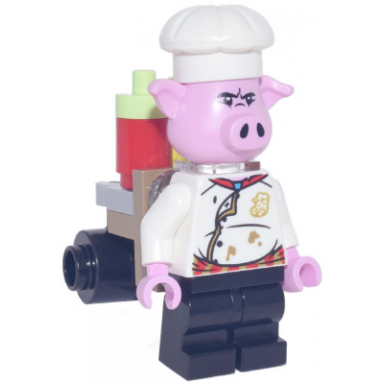 pigsy - white chef jacket black medium legs portable kitchen
