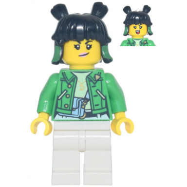 mei - bright green jacket
