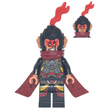 evil macaque - black and red armor dark red cape cat tail