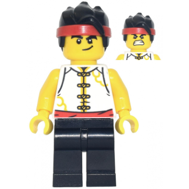 monkie kid - white vest with clasps and red belt