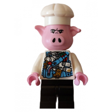 pigsy - medium blue utility harness with pig head buckle black medium legs