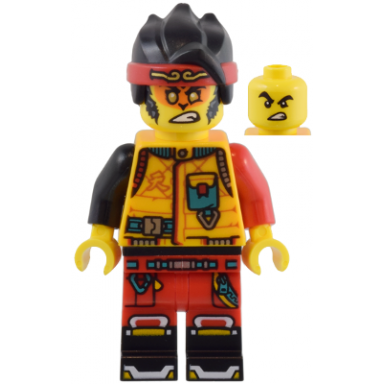 monkie kid - bright light orange diving suit black tail
