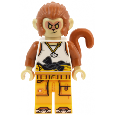 monkey king - white tank top bright light orange racing suit