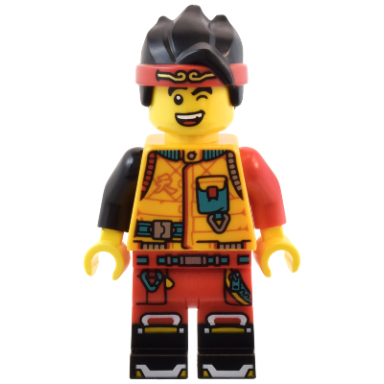 monkie kid - bright light orange diving suit wink