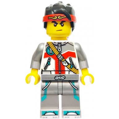 monkie kid - white jacket with zippers flat silver legs