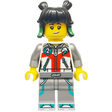 mei - white jacket with zippers flat silver legs