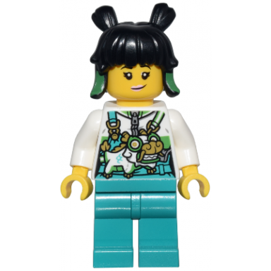 mei - white top overalls dragon bag