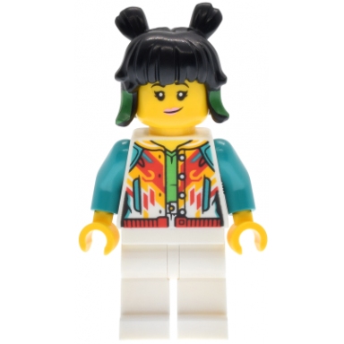 mei - white jacket with buttons white legs