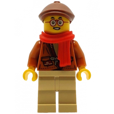 mr tang - dark orange jacket reddish brown flat cap