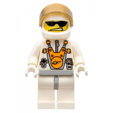 mars mission astronaut with helmet and sunglasses smirk and headset