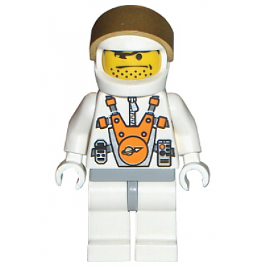 mars mission astronaut with helmet and orange sunglasses on forehead stubble