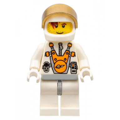 mars mission astronaut with helmet and red-brown hair over eye and stubble