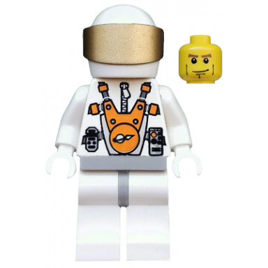 mars mission astronaut with helmet and cheek lines