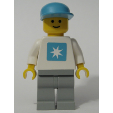 maersk - white torso sticker light gray legs maersk blue cap