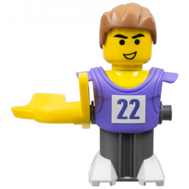 mcdonalds sports basketball player - lilac torso and dark bluish gray base with stickers