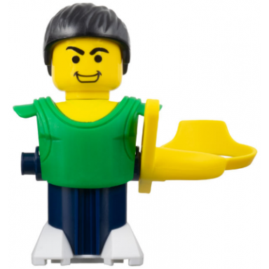 mcdonalds sports basketball player - green torso and dark blue base without stickers