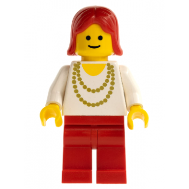 necklace gold - red legs red female hair