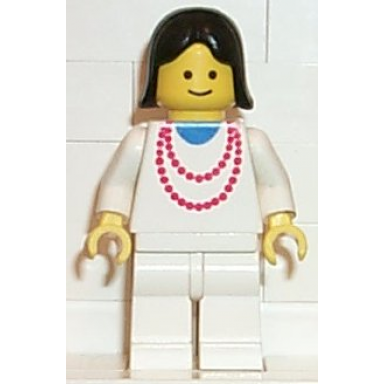 necklace red - white legs black female hair