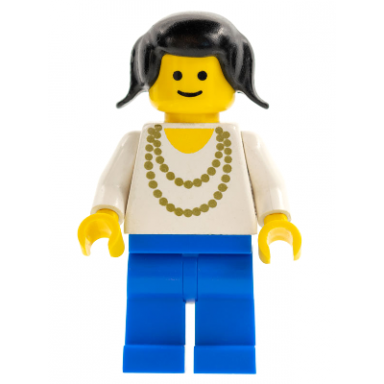 necklace gold - blue legs black pigtails hair