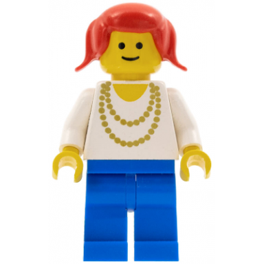 necklace gold - blue legs red pigtails hair