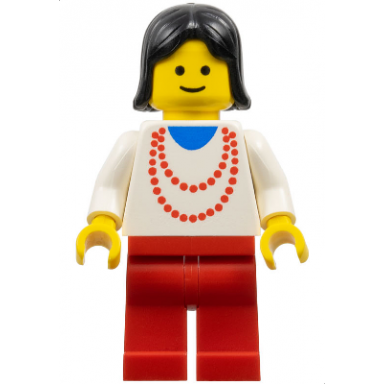 necklace red - red legs black female hair