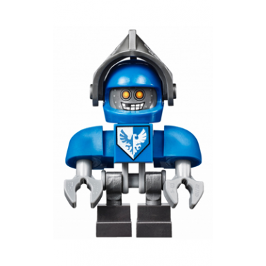 clay bot - blue shoulders flat silver visor