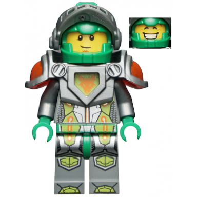 aaron fox - flat silver visor and armor 2 clips and 2 bars with tow ball on back
