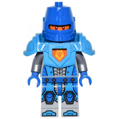 royal soldier kings guard - blue helmet with eye slit dark azure armor blue hands