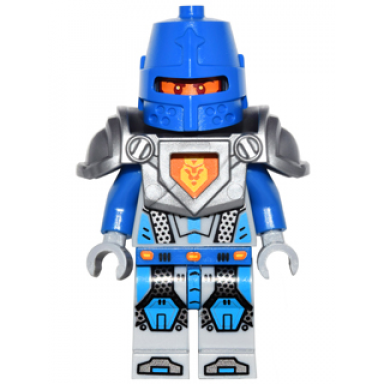 royal soldier kings guard - blue helmet with eye slit flat silver armor