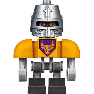 axl bot - bright light orange shoulders flat silver helmet