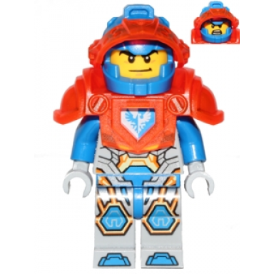 clay moorington - blue helmet trans-neon orange visor and armor