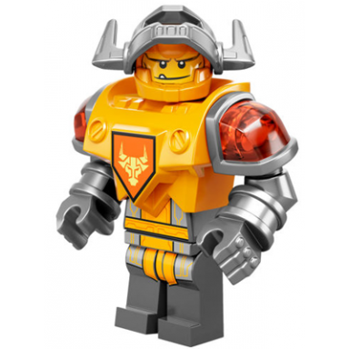 axl - flat silver visor bright light orange torso battle suit axl