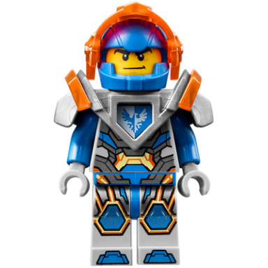 clay moorington - blue helmet trans-neon orange visor flat silver armor