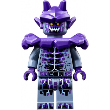 stone stomper - fully cracked open chest and legs open mouth dark purple gargoyle horns and shoulder pads armor
