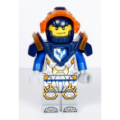 clay moorington - dark blue helmet trans-neon orange visor dark blue armor