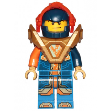 clay moorington - dark blue helmet trans-neon orange visor pearl gold armor