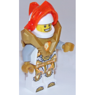 lance richmond - trans-neon orange visor pearl gold armor