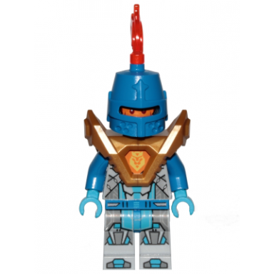 royal soldier kings guard - blue helmet with eye slit pearl gold armor